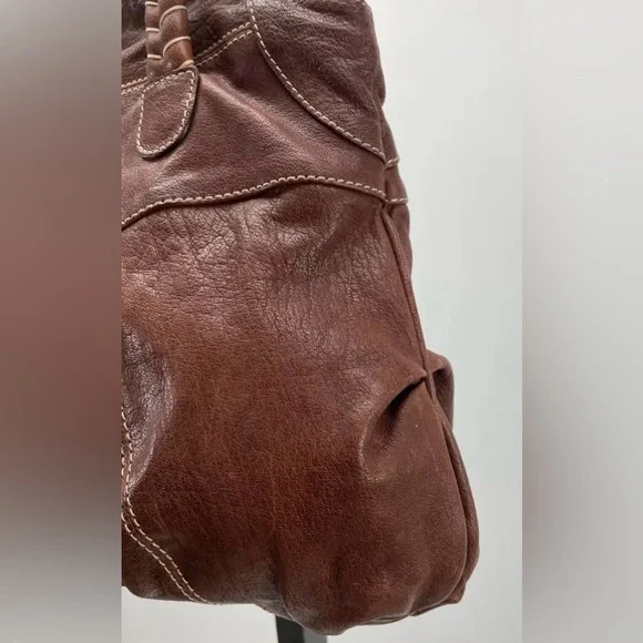 Valentino Garavani Brown Leather Braided Handle Shoulder Bag with COA - Picture 4 of 16